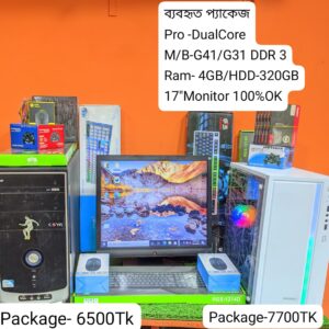 USED 6500/- G41 (320GB-4GB) 17'' LCD INTEL